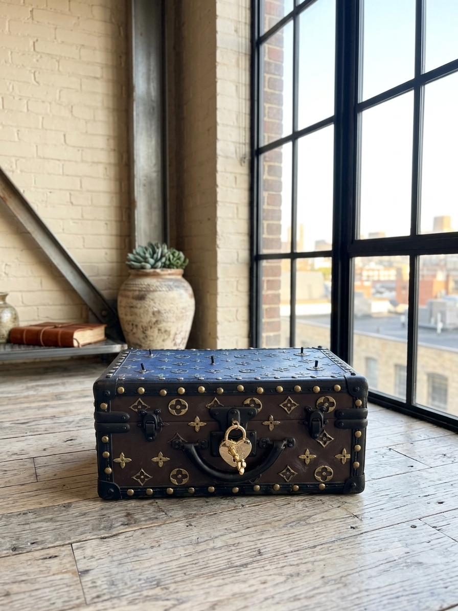 Signature Large Trunk - Brown & Black