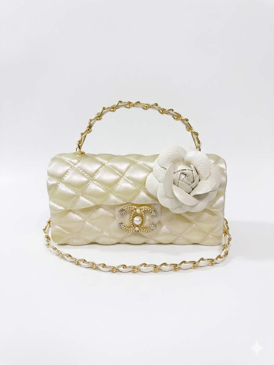 The White Leather Camelia Couture