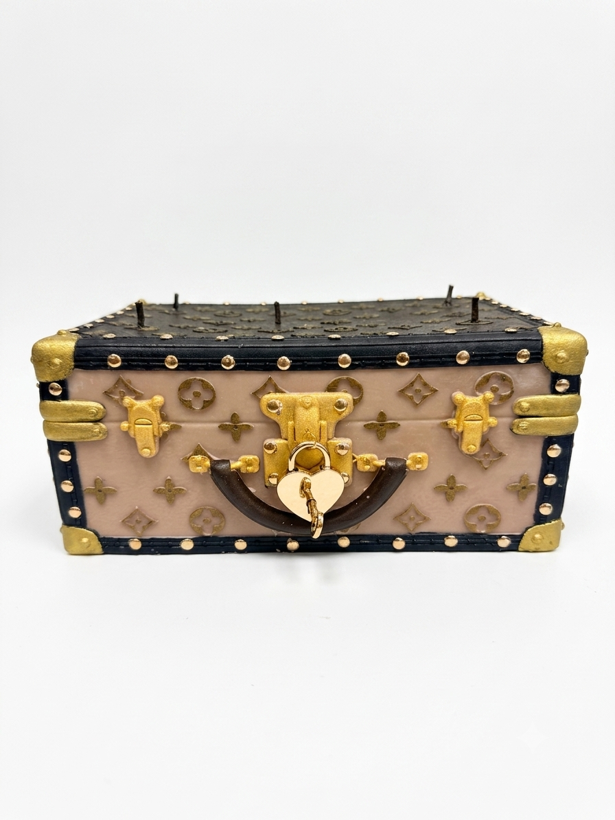 Signature Large Trunk - Brown & Beige